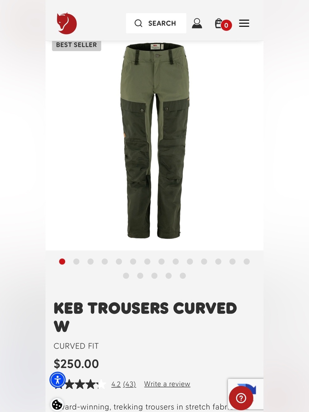 Fjallraven Women’s Two-Tone Olive Cargo Pants